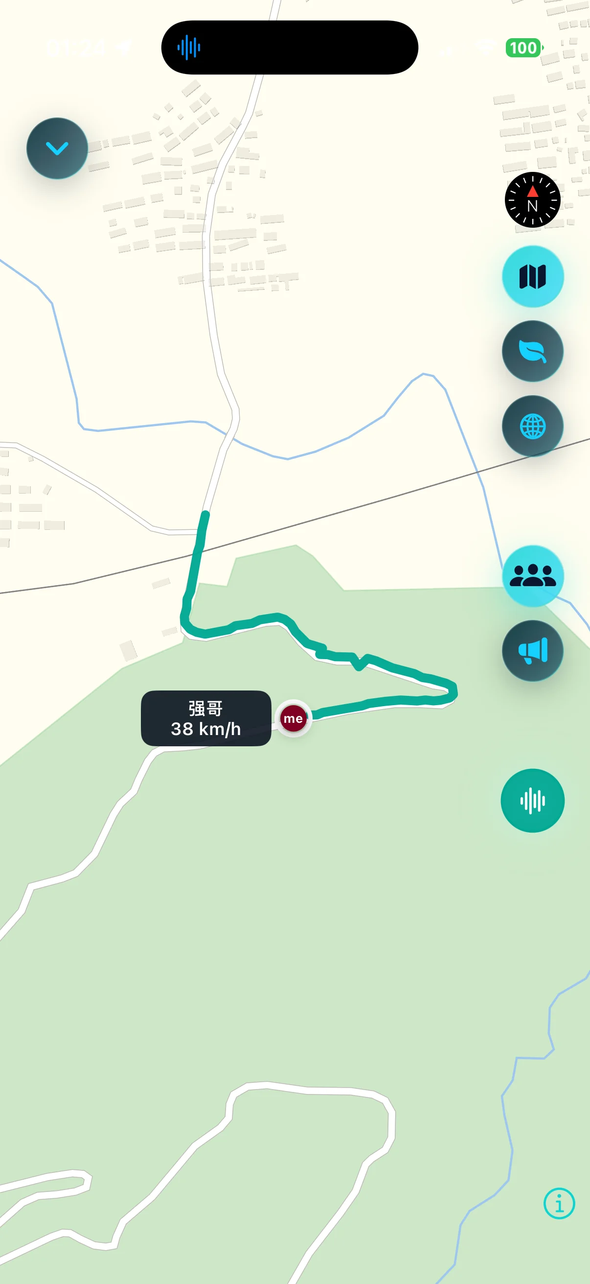 RideVox 全屏实时地图真实截图